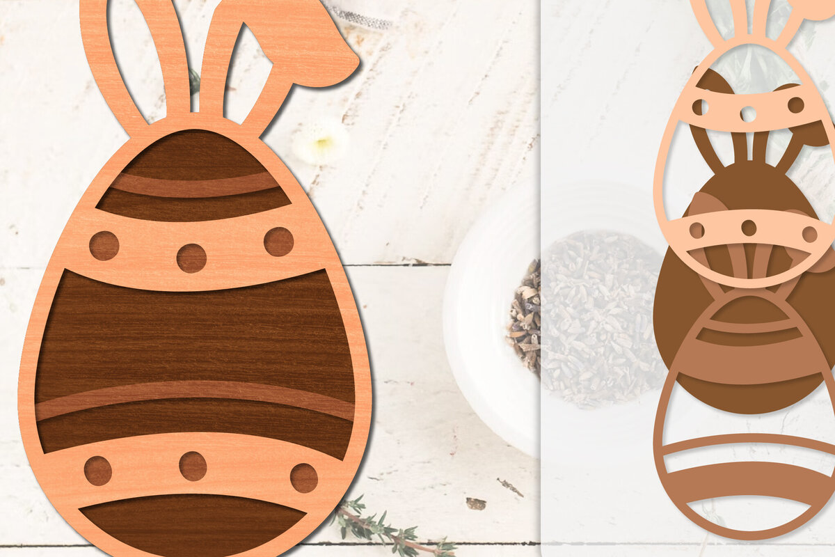 Intra απο ξύλο plywood  Χρώμα wenge 3mm-4mm πάχος - Πασχαλινά αυγά με λέιζερ Δίασταση 20x20 cm INTRAFABR-77823400