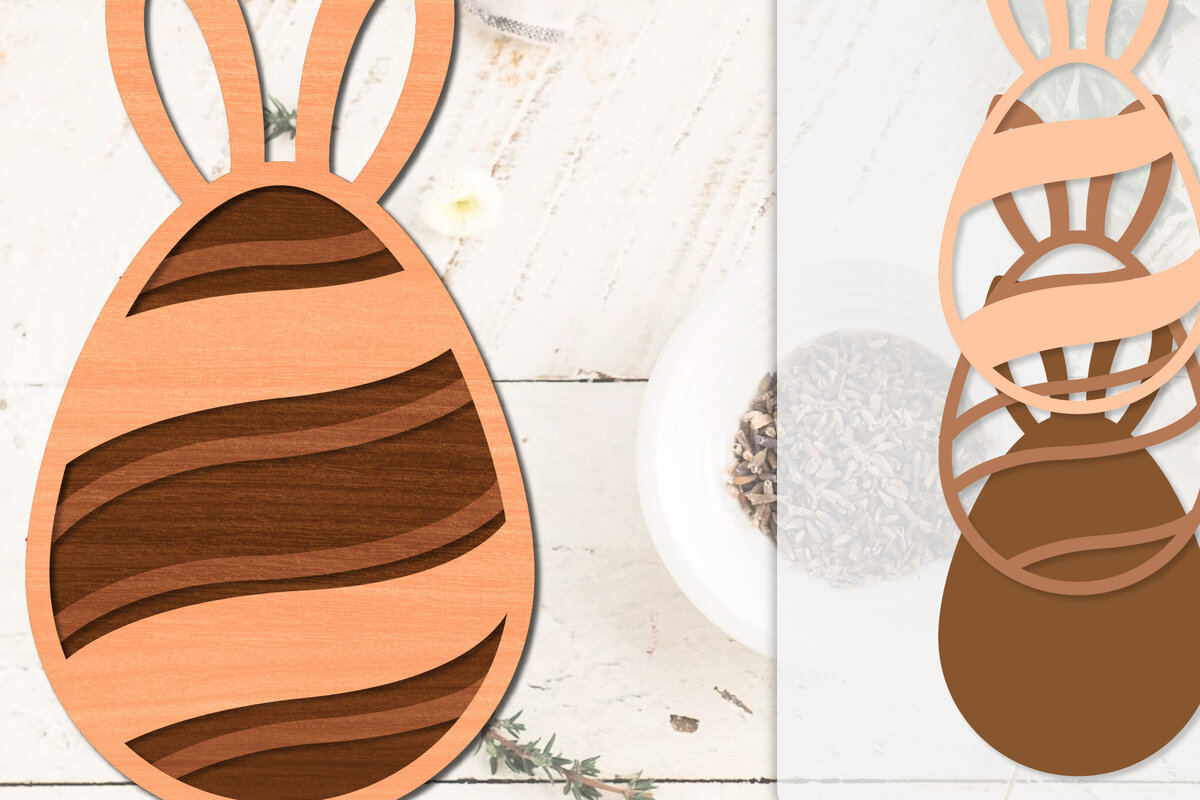 Intra απο ξύλο plywood  Χρώμα wenge 3mm-4mm πάχος - Πασχαλινά αυγά με λέιζερ Δίασταση 20x20 cm INTRAFABR-77929597