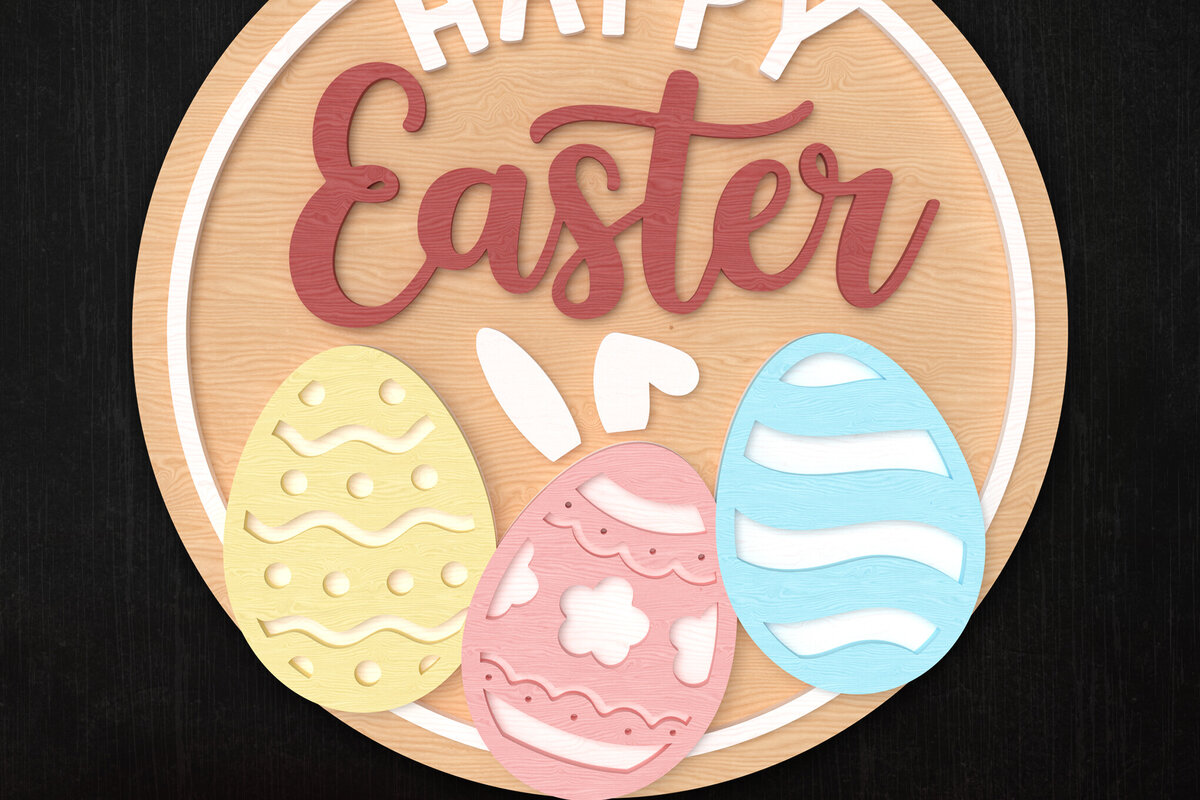 Intra απο ξύλο plywood  Χρώμα wenge 3mm-4mm πάχος - Πασχαλινά αυγά στρογγυλό σημάδι κοπής λέιζερ Δίασταση 30x20 cm INTRAFABR-77823428