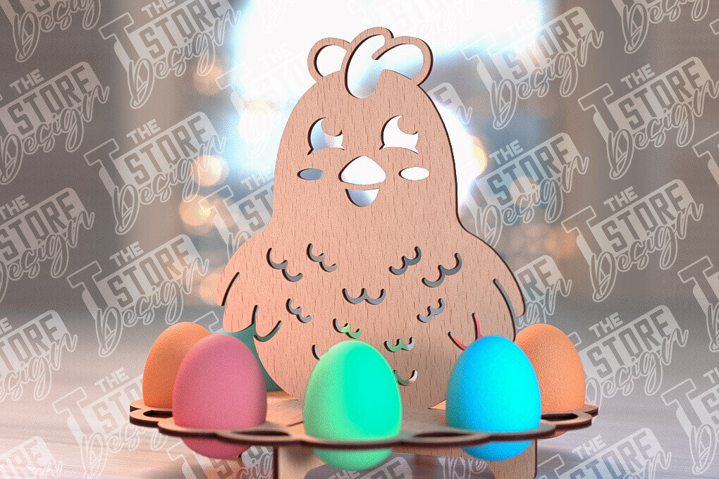 Intra απο ξύλο plywood  Χρώμα wenge 3mm-4mm πάχος - Πάσχα Αυγά Στάση | Αυγά Stand Κόψτε με λέιζερ Δίασταση 15x15 cm INTRAFABR-92051078