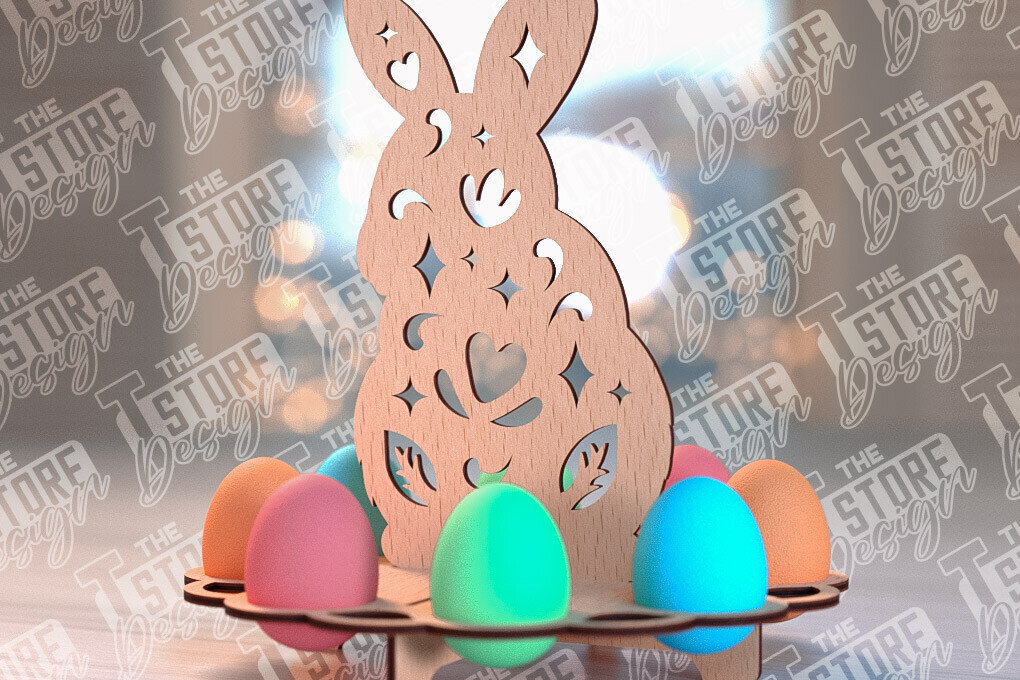 Intra απο ξύλο plywood  Χρώμα wenge 3mm-4mm πάχος - Πάσχα Αυγά Στάση | Αυγά Stand Κόψτε με λέιζερ Δίασταση 15x15 cm INTRAFABR-92051098