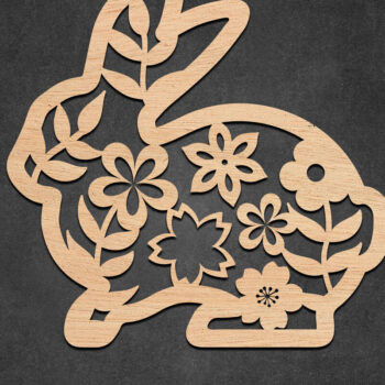 Intra απο ξύλο plywood  Χρώμα wenge 3mm-4mm πάχος - Πασχαλινό λουλουδάτο δέμα κοπής με λέιζερ Δίασταση 30x20 cm INTRAFABR-41325075 - Image 4