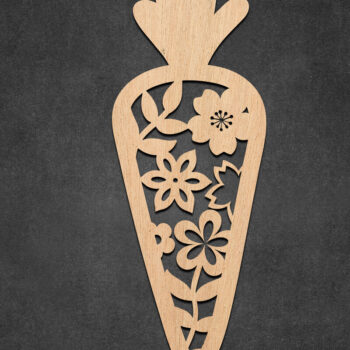 Intra απο ξύλο plywood  Χρώμα wenge 3mm-4mm πάχος - Πασχαλινό λουλουδάτο δέμα κοπής με λέιζερ Δίασταση 30x20 cm INTRAFABR-41325075 - Image 6