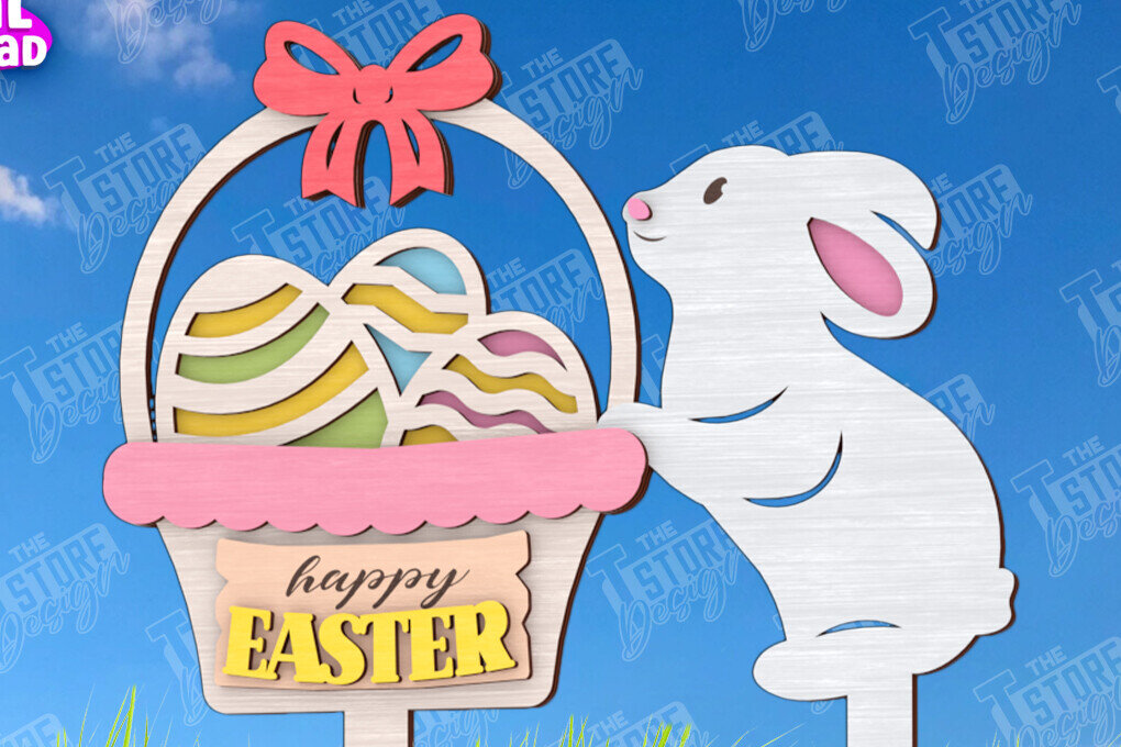 Intra απο ξύλο plywood  Χρώμα wenge 3mm-4mm πάχος - Πασχαλιές στον κήπο του Πάσχα | Διακόσμηση Κήπου Δίασταση 15x15 cm INTRAFABR-104668458