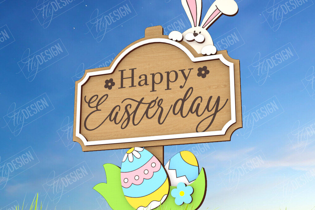 Intra απο ξύλο plywood  Χρώμα wenge 3mm-4mm πάχος - Πασχαλιές στον κήπο του Πάσχα | Διακόσμηση Κήπου Δίασταση 15x15 cm INTRAFABR-115441327