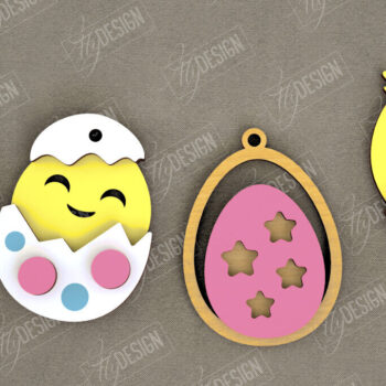 Intra απο ξύλο plywood  Χρώμα wenge 3mm-4mm πάχος - Πασχαλινή γιρλάντα | Πασχαλινό Πανό | CNC Δίασταση 15x15 cm INTRAFABR-111536070 - Image 1