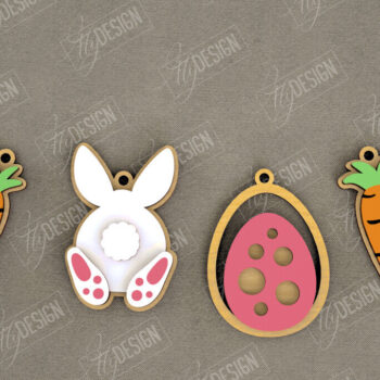 Intra απο ξύλο plywood Χρώμα wenge 3mm-4mm πάχος - Πασχαλινή γιρλάντα | Πασχαλινό Πανό | Αργία Δίασταση 15x15 cm INTRAFABR-111536093 - Image 1