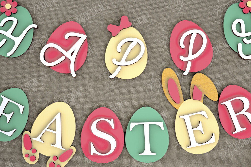 Intra απο ξύλο plywood  Χρώμα wenge 3mm-4mm πάχος - Πασχαλινή γιρλάντα | Πασχαλινό Πανό | Αργία Δίασταση 15x15 cm INTRAFABR-9217874