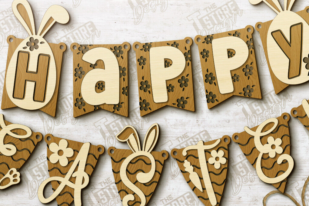 Intra απο ξύλο plywood  Χρώμα wenge 3mm-4mm πάχος - Πασχαλινή γιρλάντα | Πασχαλινό Πανό | Διακοπές Δίασταση 15x15 cm INTRAFABR-70242478