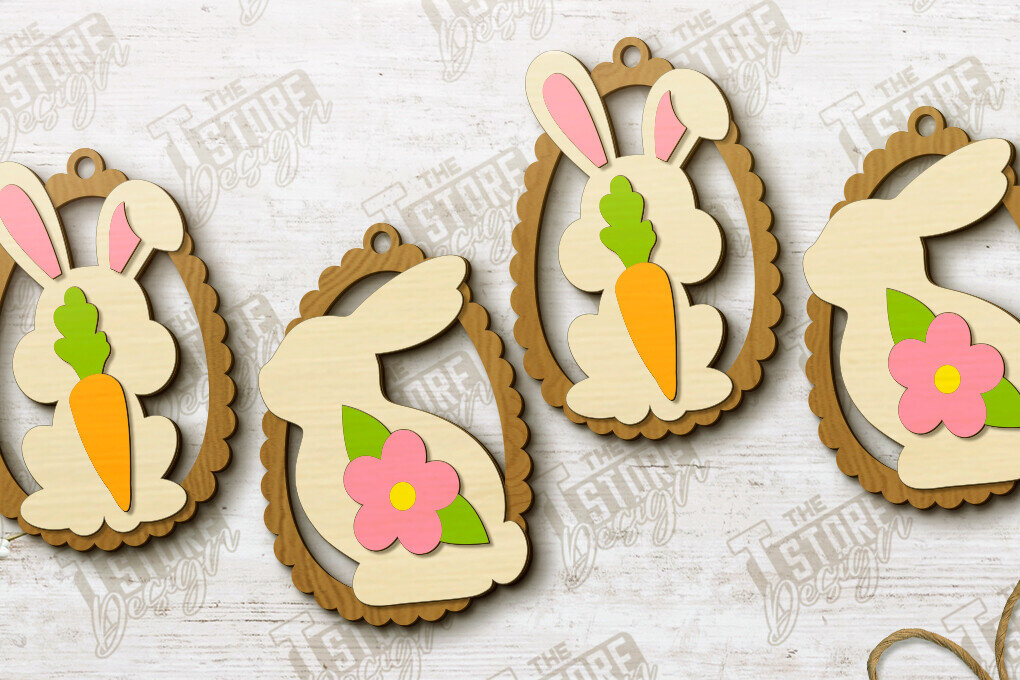 Intra απο ξύλο plywood  Χρώμα wenge 3mm-4mm πάχος - Πασχαλινή γιρλάντα | Πασχαλινό Πανό | Διακοπές Δίασταση 15x15 cm INTRAFABR-117989550