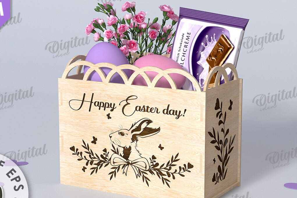 Intra απο ξύλο plywood  Χρώμα wenge 3mm-4mm πάχος - Πασχαλινό κουτί δώρου . Κουτί λιχουδιών Δίασταση 15x15 cm INTRAFABR-89193877