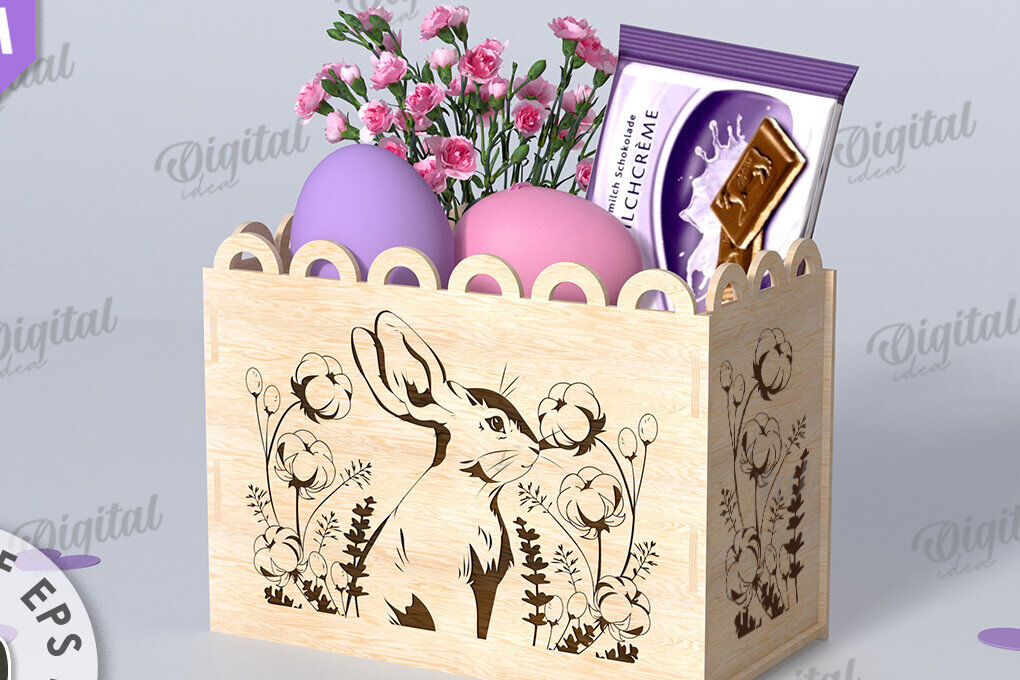 Intra απο ξύλο plywood  Χρώμα wenge 3mm-4mm πάχος - Πασχαλινό κουτί δώρου . Κουτί λιχουδιών Δίασταση 15x15 cm INTRAFABR-89193891