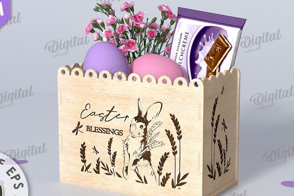 Intra απο ξύλο plywood  Χρώμα wenge 3mm-4mm πάχος - Πασχαλινό κουτί δώρου . Κουτί λιχουδιών Δίασταση 15x15 cm INTRAFABR-89193909