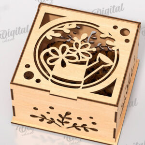 Intra απο ξύλο plywood  Χρώμα wenge 3mm-4mm πάχος - Πασχαλινό κουτί δώρου LaserCut. Treats Box Δίασταση 15x15 cm INTRAFABR-119011716