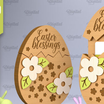 Intra απο ξύλο plywood  Χρώμα wenge 3mm-4mm πάχος - Θήκη Πασχαλινής Δωροθήκης Δίασταση 15x15 cm INTRAFABR-115940910 - Image 1