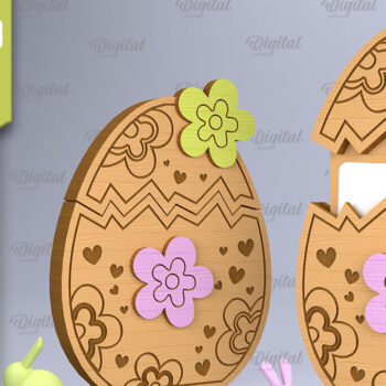 Intra απο ξύλο plywood  Χρώμα wenge 3mm-4mm πάχος - Θήκη Πασχαλινής Δωροθήκης Δίασταση 15x15 cm INTRAFABR-115941088 - Image 1