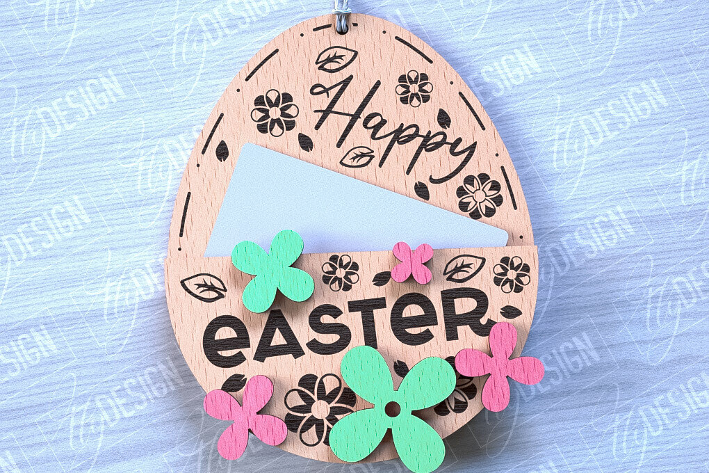 Intra απο ξύλο plywood  Χρώμα wenge 3mm-4mm πάχος - Θήκη Πασχαλινής Δωροκάρτας | CNC Δίασταση 15x15 cm INTRAFABR-118325228