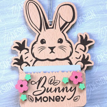 Intra απο ξύλο plywood  Χρώμα wenge 3mm-4mm πάχος - Θήκη Πασχαλινής Δωροκάρτας | CNC Δίασταση 15x15 cm INTRAFABR-118329654 - Image 1