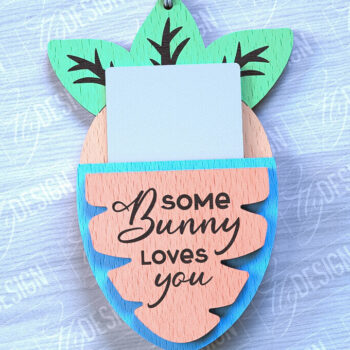 Intra απο ξύλο plywood  Χρώμα wenge 3mm-4mm πάχος - Θήκη Πασχαλινής Δωροκάρτας | CNC Δίασταση 15x15 cm INTRAFABR-118330039 - Image 1