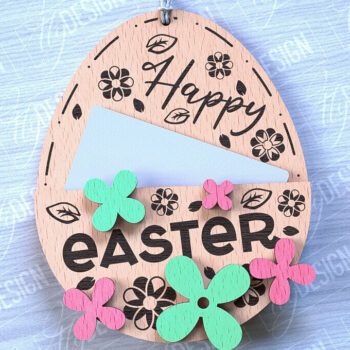 Intra απο ξύλο plywood  Χρώμα wenge 3mm-4mm πάχος - Θήκη Πασχαλινής Δωροκάρτας | CNC Δίασταση 15x15 cm INTRAFABR-118330852 - Image 5