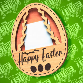 Intra απο ξύλο plywood  Χρώμα wenge 3mm-4mm πάχος - Θήκη Πασχαλινής Δωροκάρτας | CNC Δίασταση 15x15 cm INTRAFABR-118347781 - Image 1