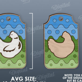 Intra απο ξύλο plywood Χρώμα wenge 3mm-4mm πάχος - Ετικέτα δώρου Πάσχα LaserCut. Ετικέτα καλαθιού Δίασταση 15x15 cm INTRAFABR-121738672 - Image 2