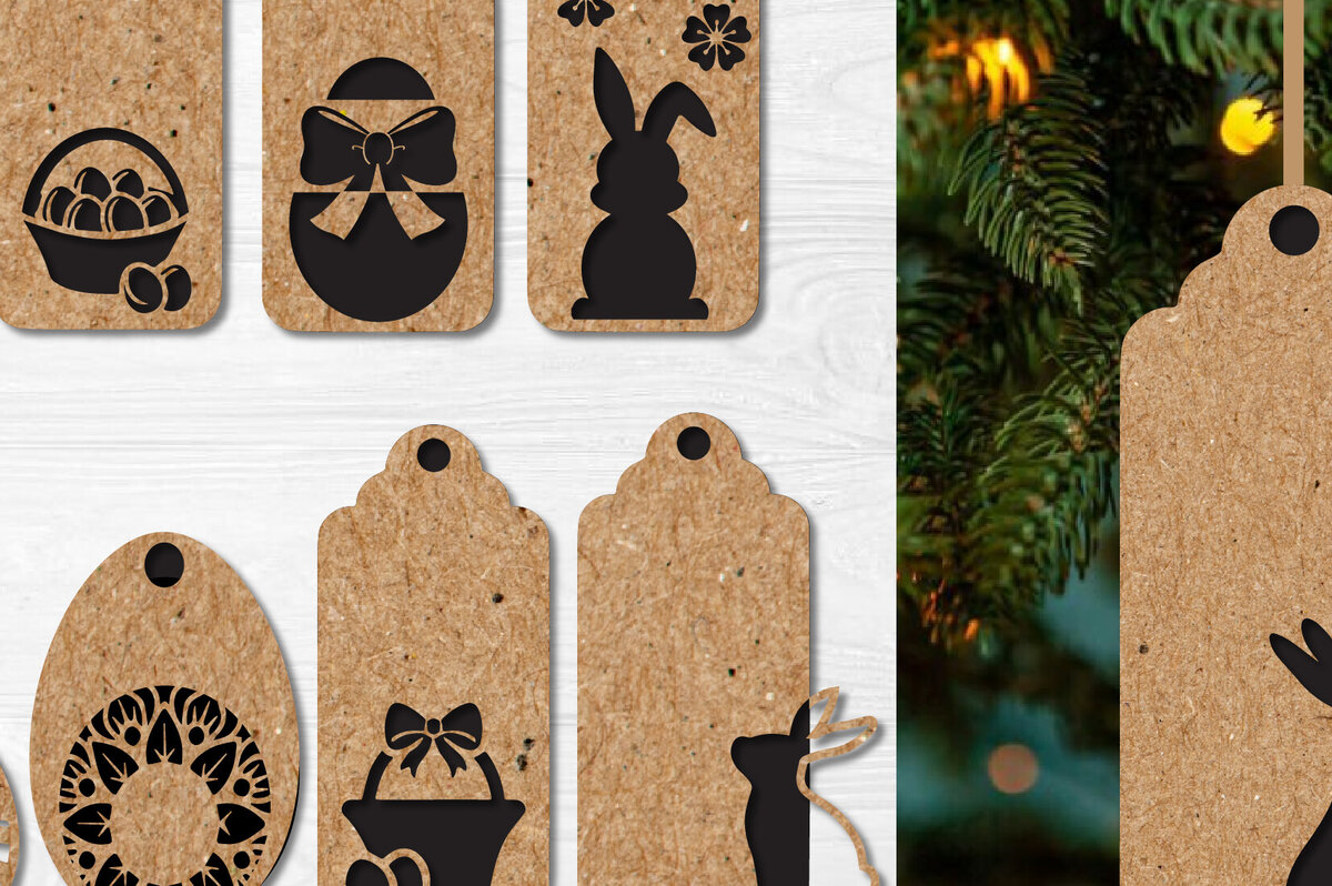 Intra απο ξύλο plywood  Χρώμα wenge 3mm-4mm πάχος - Ετικέτα δώρου Πάσχα Δίασταση 15x15 cm INTRAFABR-98847344