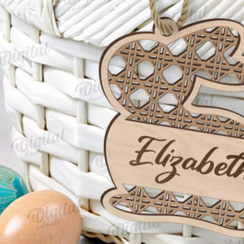 Intra απο ξύλο plywood  Χρώμα wenge 3mm-4mm πάχος - Ετικέτες δώρου Πάσχα Πακέτο κοπής με λέιζερ Δίασταση 15x15 cm INTRAFABR-117359868 - Image 4