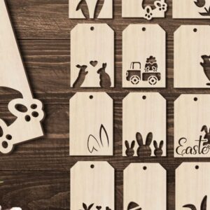 Intra απο ξύλο plywood  Χρώμα wenge 3mm-4mm πάχος - Ετικέτες δώρου Πάσχα Πακέτο Δίασταση 15x15 cm INTRAFABR-118137778