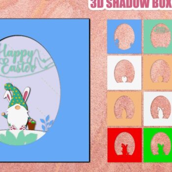 Intra απο ξύλο plywood  Χρώμα wenge 3mm-4mm πάχος - Πασχαλινό Gnome 3D Shadow Box Δίασταση 25x25 cm INTRAFABR-69205091 - Image 1