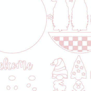 Intra απο ξύλο plywood  Χρώμα wenge 3mm-4mm πάχος - Πασχαλινή κρεμάστρα πόρτας Gnome Δίασταση 20x20 cm INTRAFABR-117715328 - Image 1