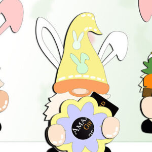 Intra απο ξύλο plywood  Χρώμα wenge 3mm-4mm πάχος - Πασχαλινό Gnome Δωροκάρτα Κάτοχος Χρημάτων Δίασταση 6x6 cm INTRAFABR-117849309