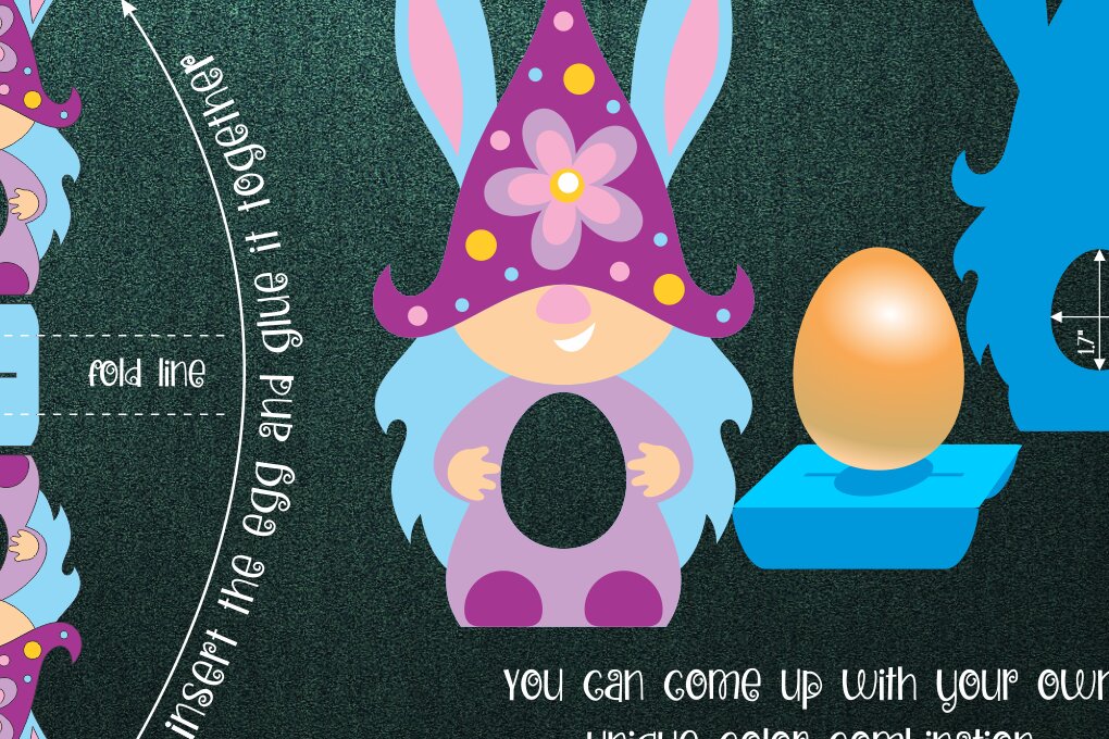 Intra απο ξύλο plywood  Χρώμα wenge 3mm-4mm πάχος - Πασχαλινό Gnome Girl Σοκολατένιο Αυγοθήκη Δίασταση 15x15 cm INTRAFABR-117715250