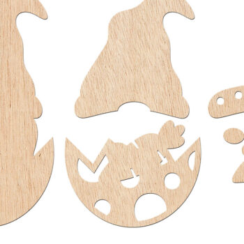Intra απο ξύλο plywood Χρώμα wenge 3mm-4mm πάχος - Πασχαλινό Gnome in Egg Laser Δίασταση 15x15 cm INTRAFABR-120545368 - Image 2