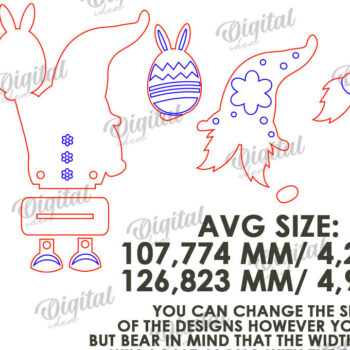 Intra απο ξύλο plywood  Χρώμα wenge 3mm-4mm πάχος - Easter Gnome. 3D Πασχαλινό Gnome Δίασταση 15x15 cm INTRAFABR-29689232 - Image 2