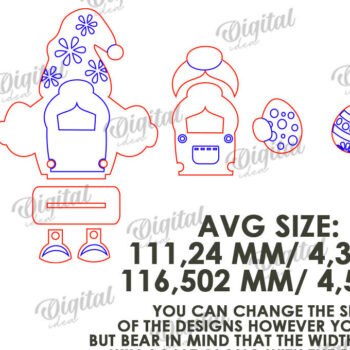 Intra απο ξύλο plywood  Χρώμα wenge 3mm-4mm πάχος - Easter Gnome. 3D Πασχαλινό Gnome Δίασταση 15x15 cm INTRAFABR-120266223 - Image 2