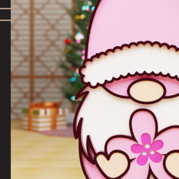 Intra απο ξύλο plywood  Χρώμα wenge 3mm-4mm πάχος - Πασχαλινό Gnome Κοπή Laser Δίασταση 20x25 cm INTRAFABR-120328174 - Image 3