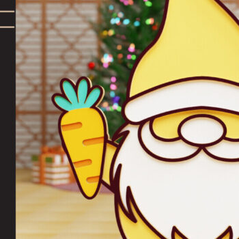 Intra απο ξύλο plywood  Χρώμα wenge 3mm-4mm πάχος - Πασχαλινό Gnome Κοπή Laser Δίασταση 20x25 cm INTRAFABR-120328174 - Image 4