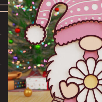 Intra απο ξύλο plywood  Χρώμα wenge 3mm-4mm πάχος - Πασχαλινό Gnome Κοπή Laser Δίασταση 20x25 cm INTRAFABR-120328174 - Image 9