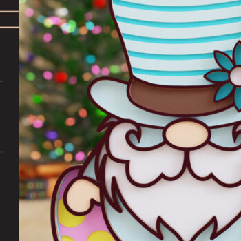 Intra απο ξύλο plywood  Χρώμα wenge 3mm-4mm πάχος - Πασχαλινό Gnome Κοπή Laser Δίασταση 20x25 cm INTRAFABR-120328174 - Image 10