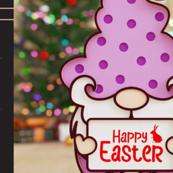 Intra απο ξύλο plywood  Χρώμα wenge 3mm-4mm πάχος - ΔΕΣΜΗ κοπής με λέιζερ Easter Gnome Δίασταση 20x25 cm INTRAFABR-120328203 - Image 3