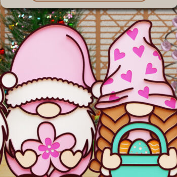 Intra απο ξύλο plywood  Χρώμα wenge 3mm-4mm πάχος - ΔΕΣΜΗ κοπής με λέιζερ Easter Gnome Δίασταση 20x25 cm INTRAFABR-120328147 - Image 1