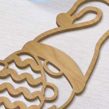 Intra απο ξύλο plywood  Χρώμα wenge 3mm-4mm πάχος - Δέσμη Πασχαλινών καλικάντζων, Διακόσμηση με μία στρώση Δίασταση 6x10 cm INTRAFABR-47240649 - Image 5