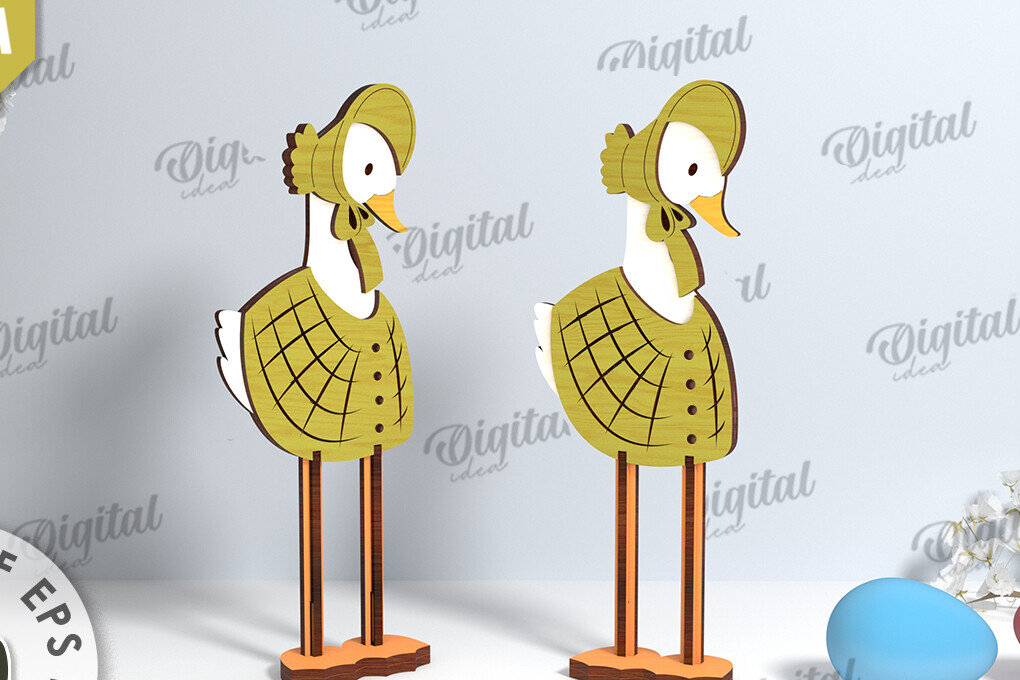 Intra απο ξύλο plywood  Χρώμα wenge 3mm-4mm πάχος - Πασχαλινή χήνα . Πασχαλινός χαρακτήρας Δίασταση 15x15 cm INTRAFABR-33952815