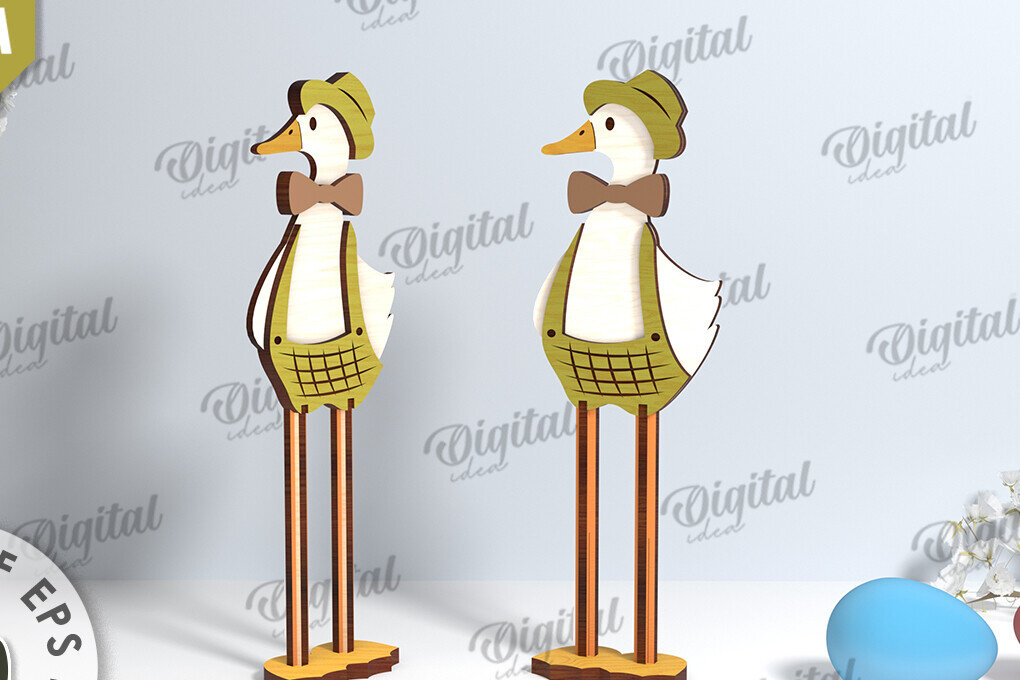 Intra απο ξύλο plywood  Χρώμα wenge 3mm-4mm πάχος - Πασχαλινή χήνα . Πασχαλινός χαρακτήρας Δίασταση 15x15 cm INTRAFABR-75679660