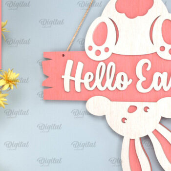 Intra απο ξύλο plywood  Χρώμα wenge 3mm-4mm πάχος - Πασχαλινό Κρεμαστό στολίδι με λέιζερ Δίασταση 6x6 cm INTRAFABR-40548048 - Image 1