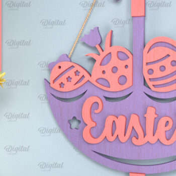 Intra απο ξύλο plywood  Χρώμα wenge 3mm-4mm πάχος - Πασχαλινό Κρεμαστό στολίδι με λέιζερ Δίασταση 6x6 cm INTRAFABR-92711146 - Image 1