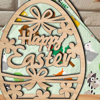 Intra απο ξύλο plywood  Χρώμα wenge 3mm-4mm πάχος - Πασχαλινή γιορτινή χαρτοπετσέτα λουλούδια αυγών Δίασταση 15x15 cm INTRAFABR-65078018 - Image 1