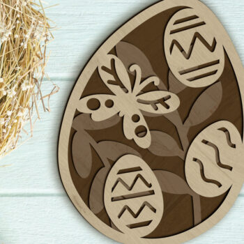 Intra απο ξύλο plywood  Χρώμα wenge 3mm-4mm πάχος - Πασχαλινή διακόσμηση σπιτιού, πρότυπο αυγών σε στρώσεις Δίασταση 2x7 cm INTRAFABR-109409692 - Image 1