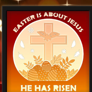 Intra απο ξύλο plywood  Χρώμα wenge 3mm-4mm πάχος - Το Πάσχα είναι για τον Ιησού που Ανέστη Δίασταση 20x20 cm INTRAFABR-74984985